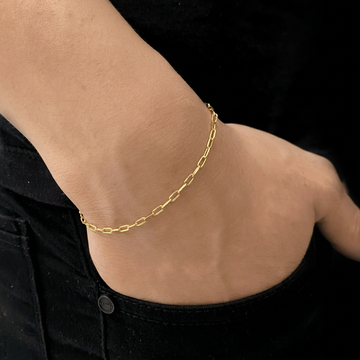 PULSEIRA TIJOLINHO DE QUINA 2MM - 21CM (FECHO ITALIANO) - BANHADO A OURO 18K