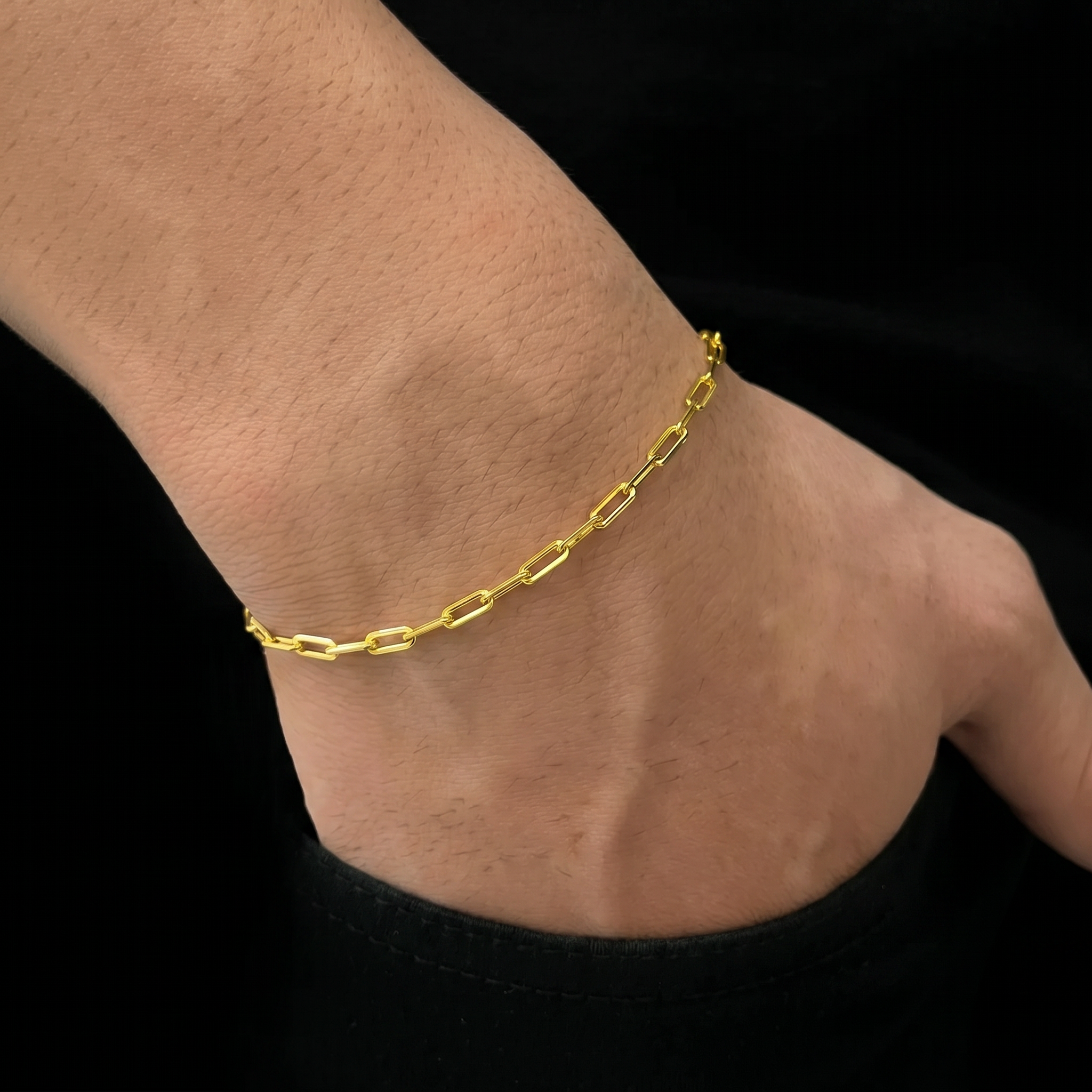 PULSEIRA TIJOLINHO DE QUINA 2MM - 21CM (FECHO BOMBA) - BANHADO A OURO 18K