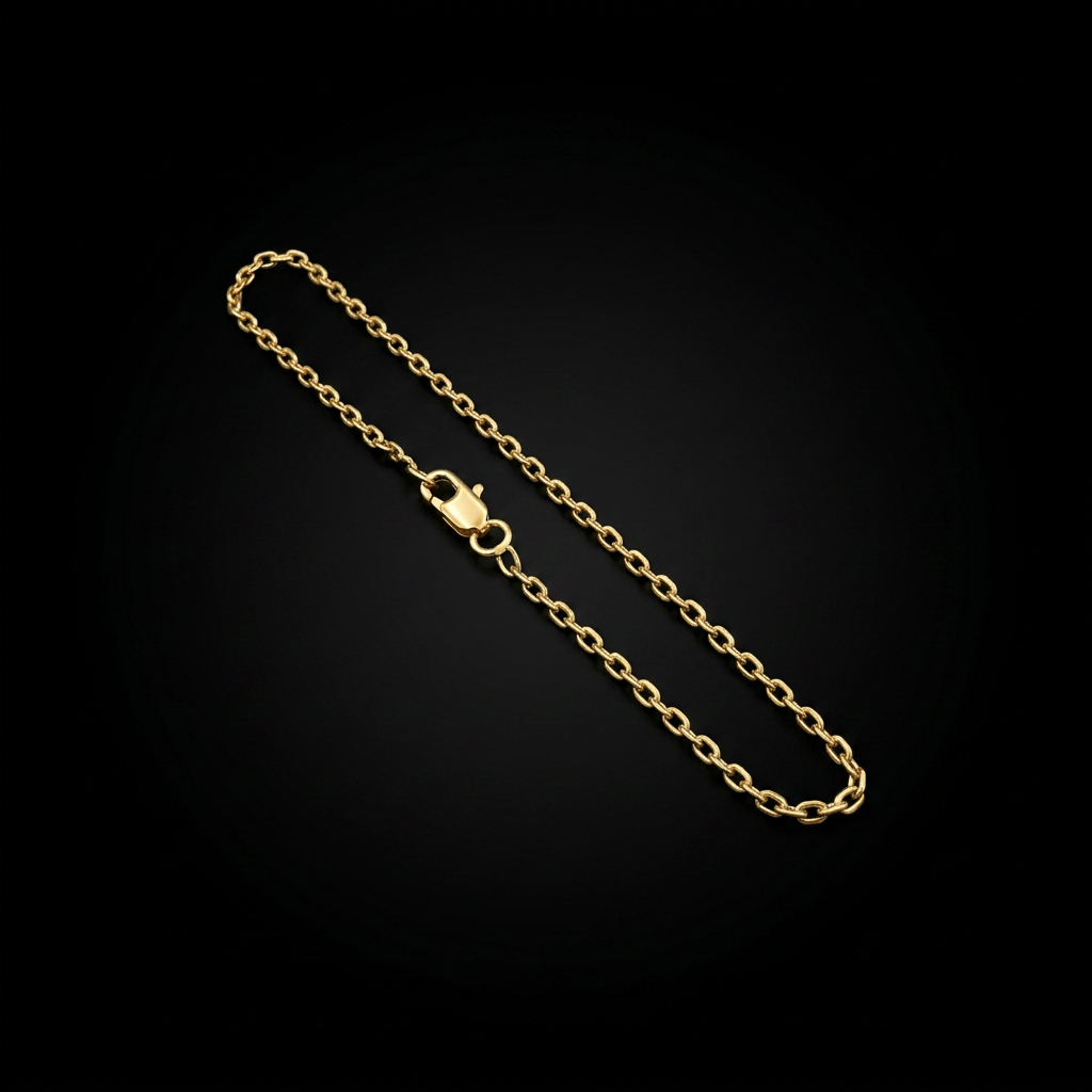 PULSEIRA CADEADO 2MM - 21CM - BANHADO A OURO 18K