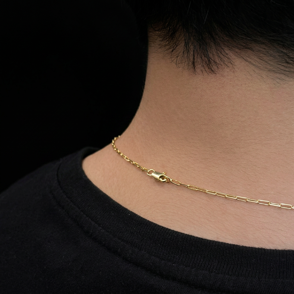 CORRENTE TIJOLINHO DE QUINA 2MM - 70CM (FECHO ITALIANO) + PINGENTE NOSSA SENHORA CRAVEJADO (BANHADO A OURO 18K)