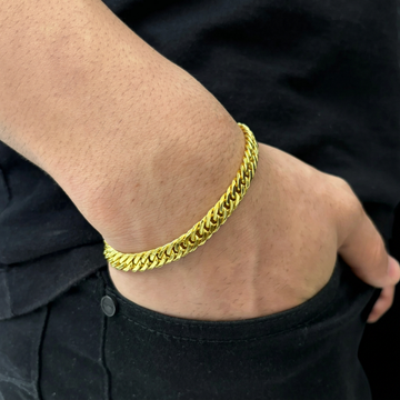 PULSEIRA GRUMET 6MM - 21CM (FECHO GAVETA) - BANHADO A OURO 18K