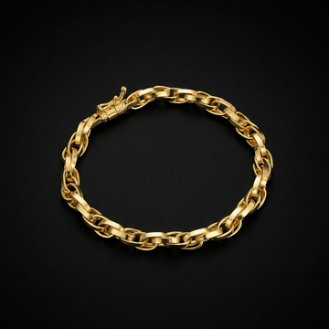 PULSEIRA ELO DUPLO 5MM - 21CM - BANHADO A OURO 18K