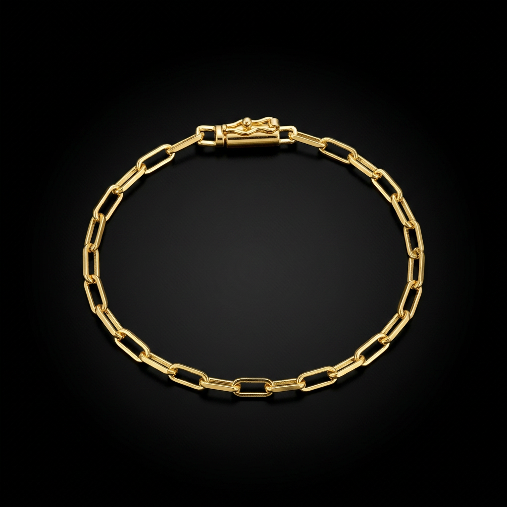 PULSEIRA TIJOLINHO 4MM - 21CM (FECHO BOMBA) - BANHADO A OURO 18K