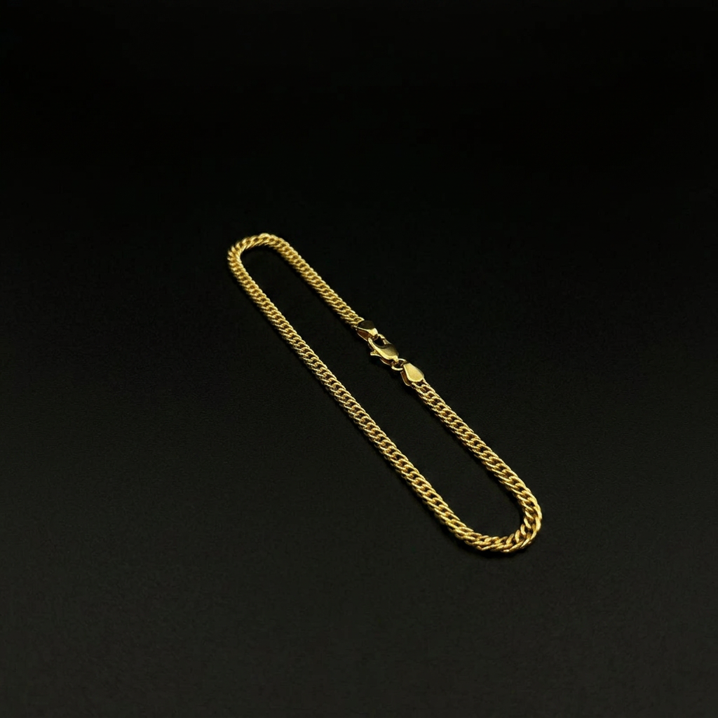 PULSEIRA GRUMET 3MM - 21CM (FECHO ITALIANO) - BANHADO A OURO 18K