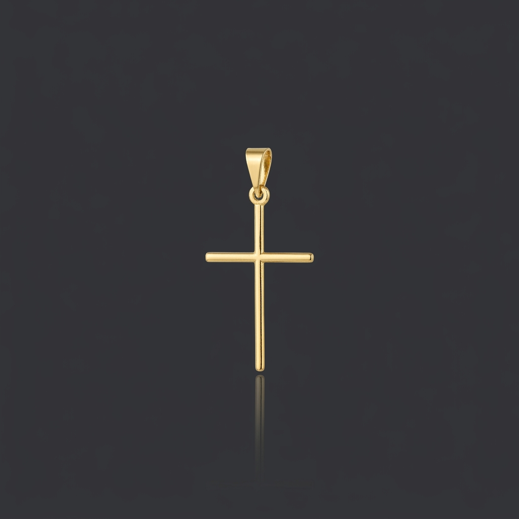PINGENTE CRUZ PALITO PEQUENA - 2,5CM - BANHADO A OURO 18K