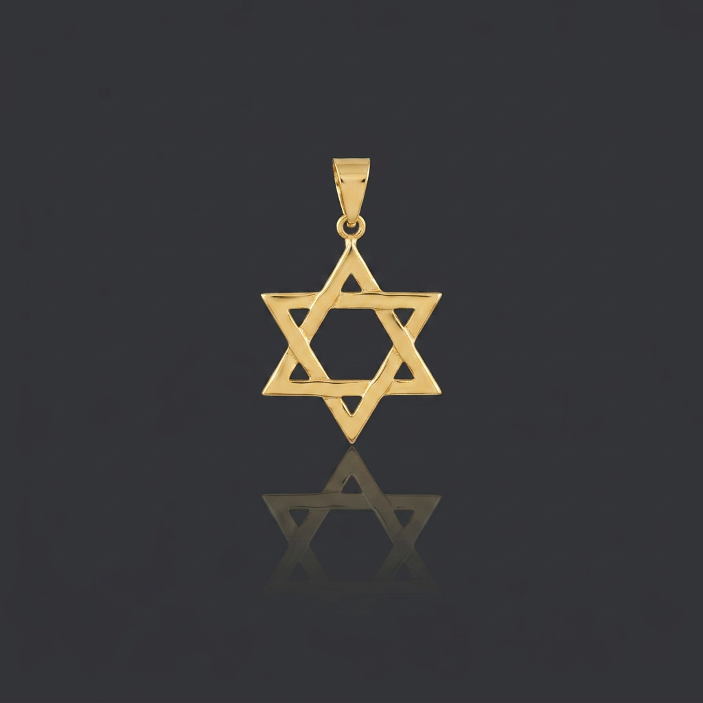 PINGENTE ESTRELA DE DAVI VAZADA - BANHADO A OURO 18K