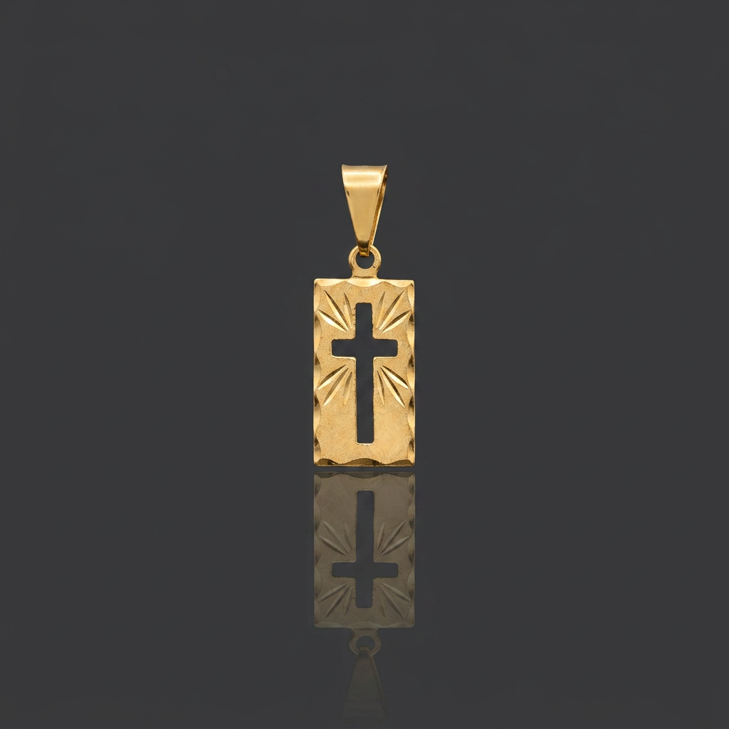 PINGENTE CRUZ VAZADA - BANHADO A OURO 18K