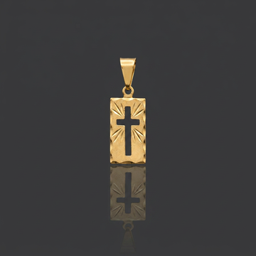 PINGENTE CRUZ VAZADA - BANHADO A OURO 18K