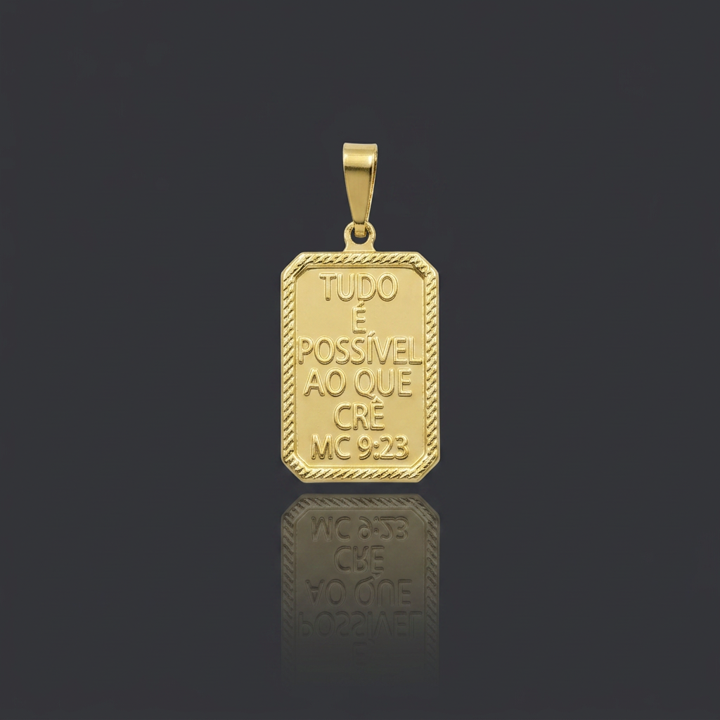 PINGENTE TUDO É POSSÍVEL - BANHADO A OURO 18K