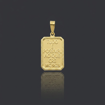 PINGENTE TUDO É POSSÍVEL - BANHADO A OURO 18K