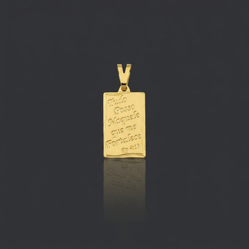 PINGENTE TUDO POSSO - BANHADO A OURO 18K