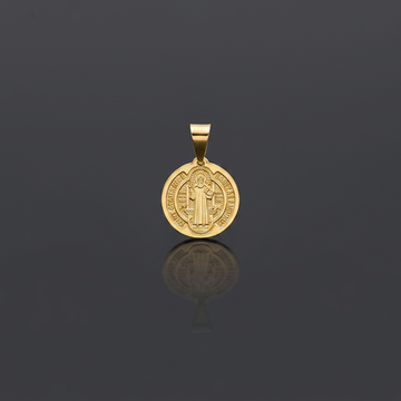PINGENTE MEDALHA DE SÃO BENTO PEQUENA - BANHADO A OURO 18K