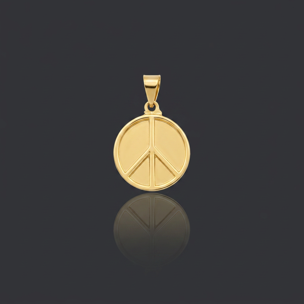 PINGENTE COM SÍMBOLO DA PAZ - BANHADO A OURO 18K