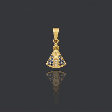 PINGENTE NOSSA SENHORA CRAVEJADO PEQUENO - BANHADO A OURO 18K