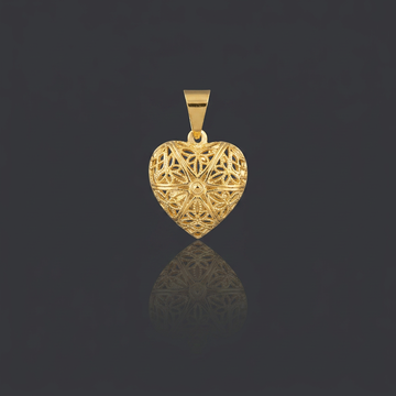 PINGENTE CORAÇÃO RELICÁRIO MÉDIO - BANHADO A OURO 18K