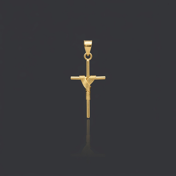 PINGENTE CRUZ ENROLADA PEQUENO - 3x1,5cm - BANHADO A OURO 18K