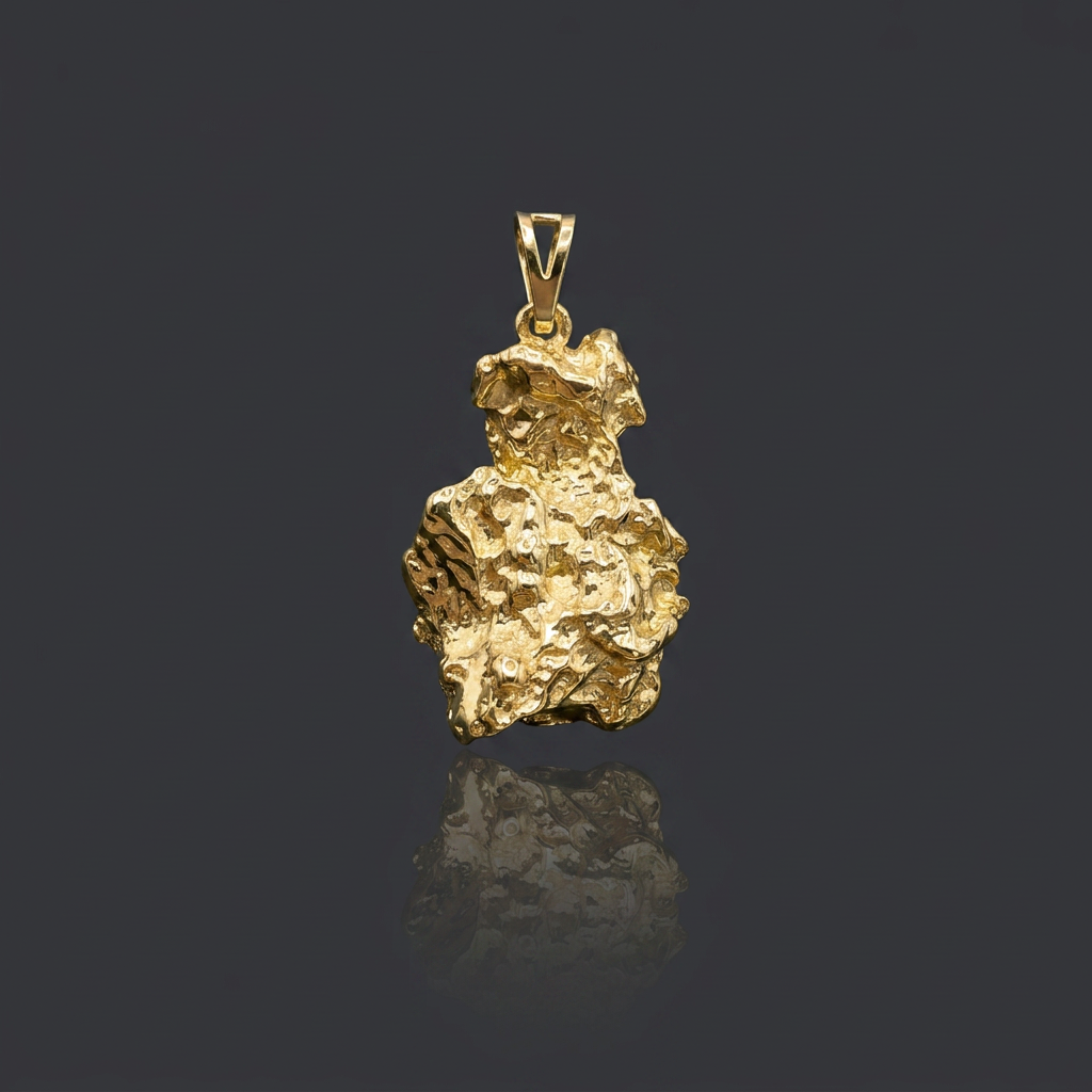 PINGENTE PEPITA GRANDE - 3,5CM - BANHADO A OURO 18K
