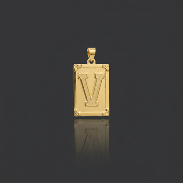 PINGENTE LETRA V NA CHAPA - BANHADO A OURO 18K