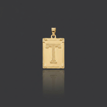 PINGENTE LETRA T NA CHAPA - BANHADO A OURO 18K