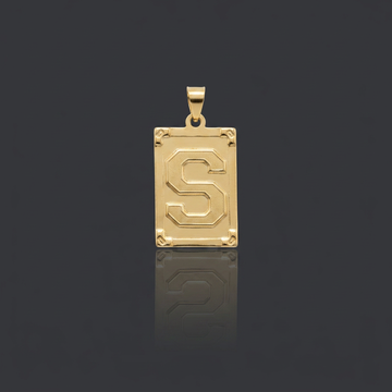 PINGENTE LETRA S NA CHAPA - BANHADO A OURO 18K