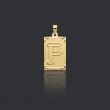 PINGENTE LETRA P NA CHAPA - BANHADO A OURO 18K