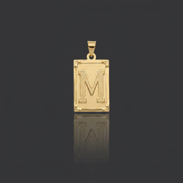 PINGENTE LETRA M NA CHAPA - BANHADO A OURO 18K