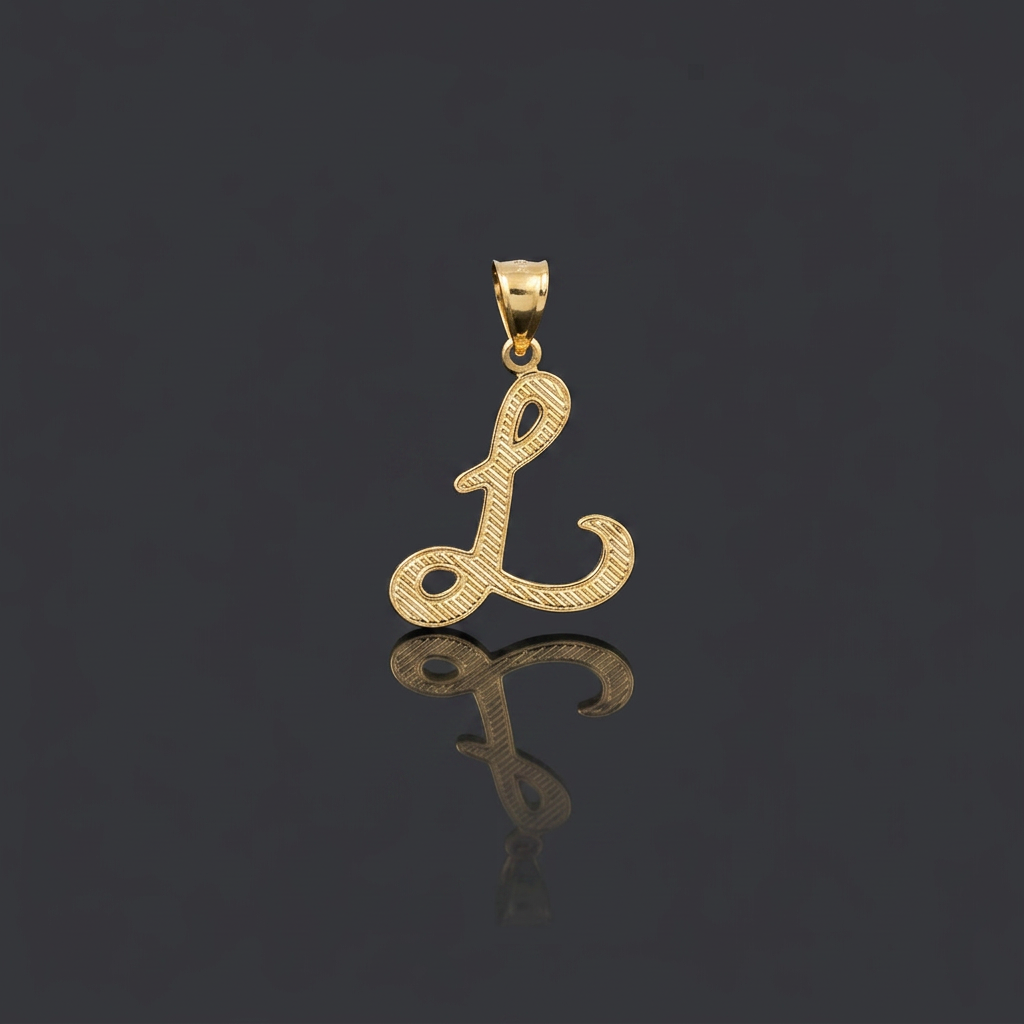 PINGENTE LETRA L VAZADA - BANHADO A OURO 18K