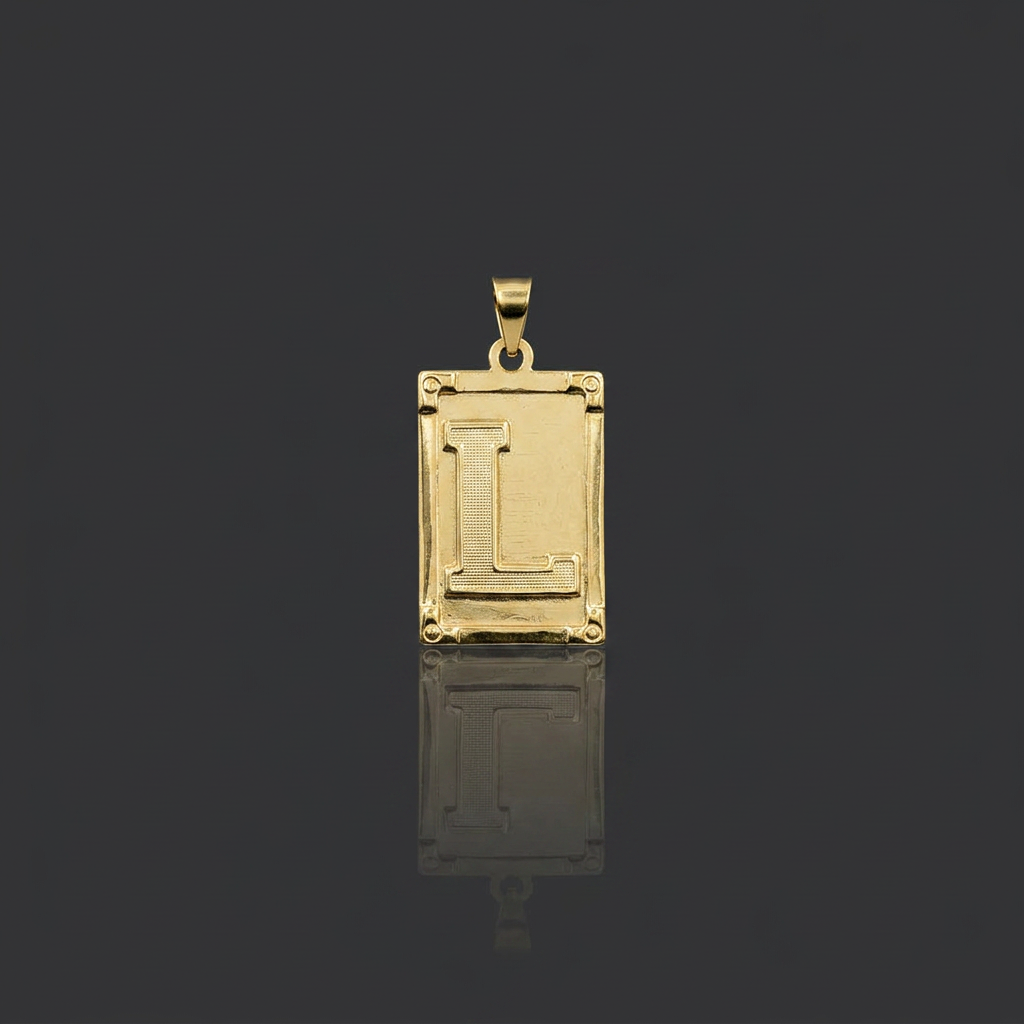 PINGENTE LETRA L NA CHAPA - BANHADO A OURO 18K