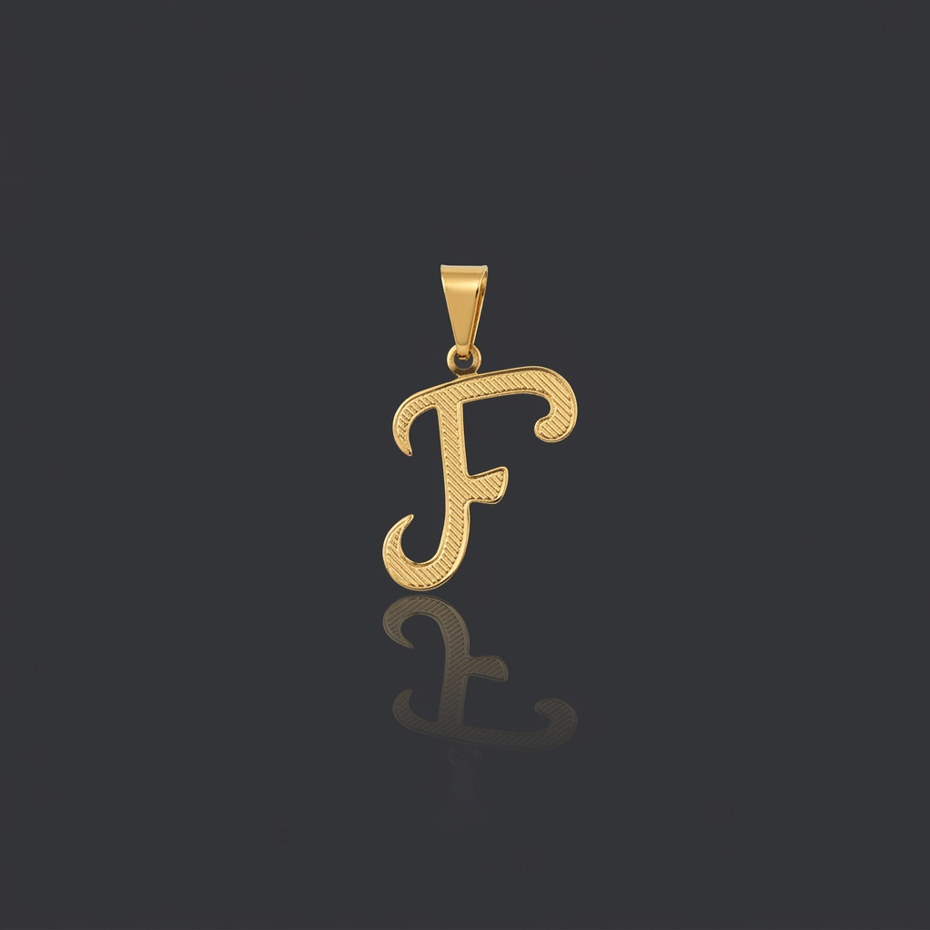PINGENTE LETRA F VAZADA - BANHADO A OURO 18K