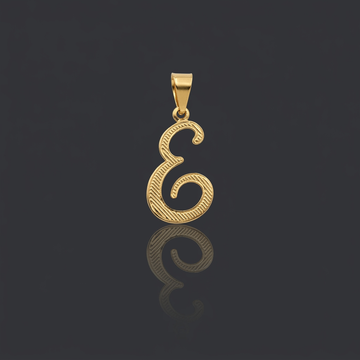 PINGENTE LETRA E VAZADA - BANHADO A OURO 18K