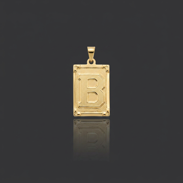 PINGENTE LETRA B NA CHAPA - BANHADO A OURO 18K