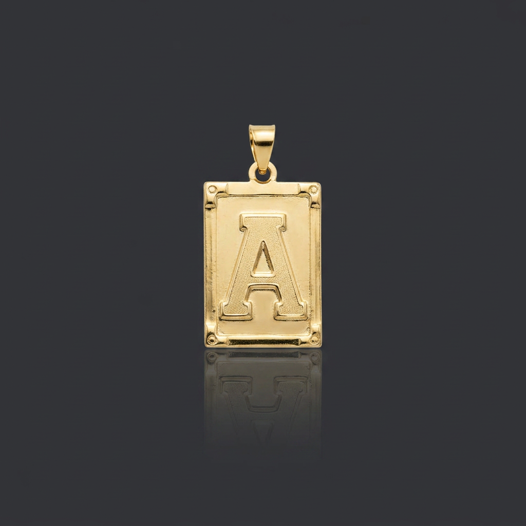 PINGENTE LETRA A NA CHAPA - BANHADO A OURO 18K