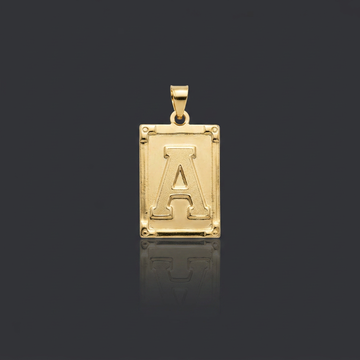 PINGENTE LETRA A NA CHAPA - BANHADO A OURO 18K