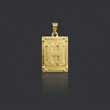 PINGENTE LETRA H NA CHAPA - BANHADO A OURO 18K