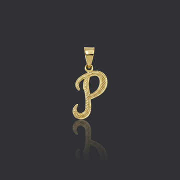 PINGENTE LETRA P VAZADA - BANHADO A OURO 18K