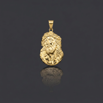 PINGENTE ROSTO DE CRISTO LATERAL - BANHADO A OURO 18K