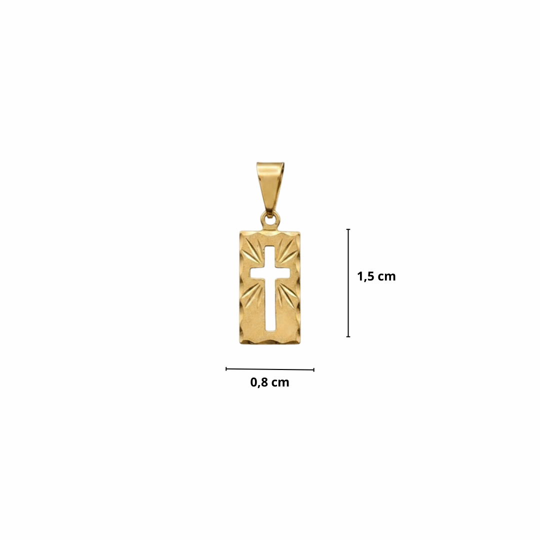 PINGENTE CRUZ VAZADA - BANHADO A OURO 18K