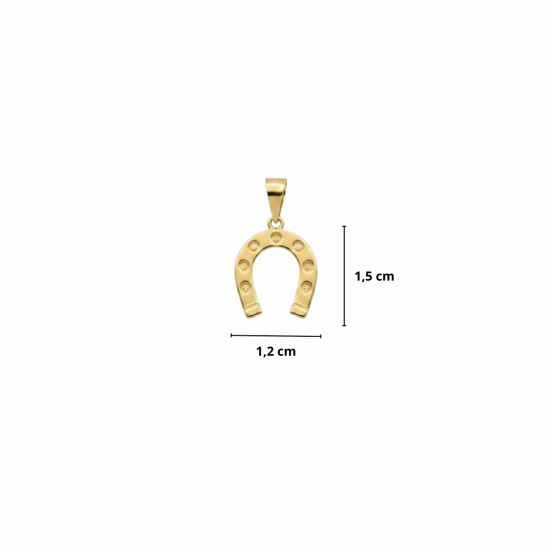 PINGENTE FERRADURA MACIÇA - BANHADO A OURO 18K