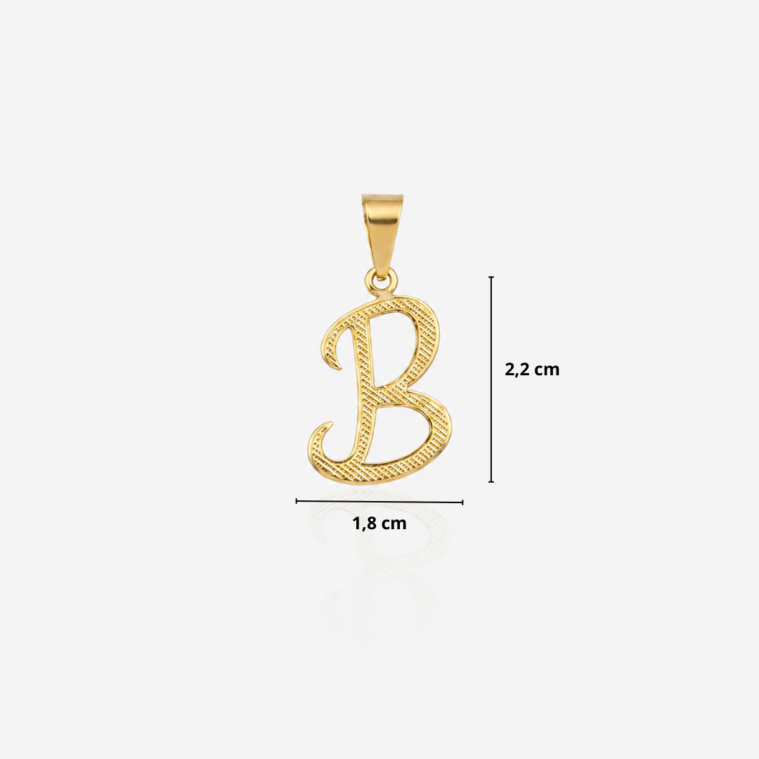 PINGENTE LETRA B VAZADA - BANHADO A OURO 18K