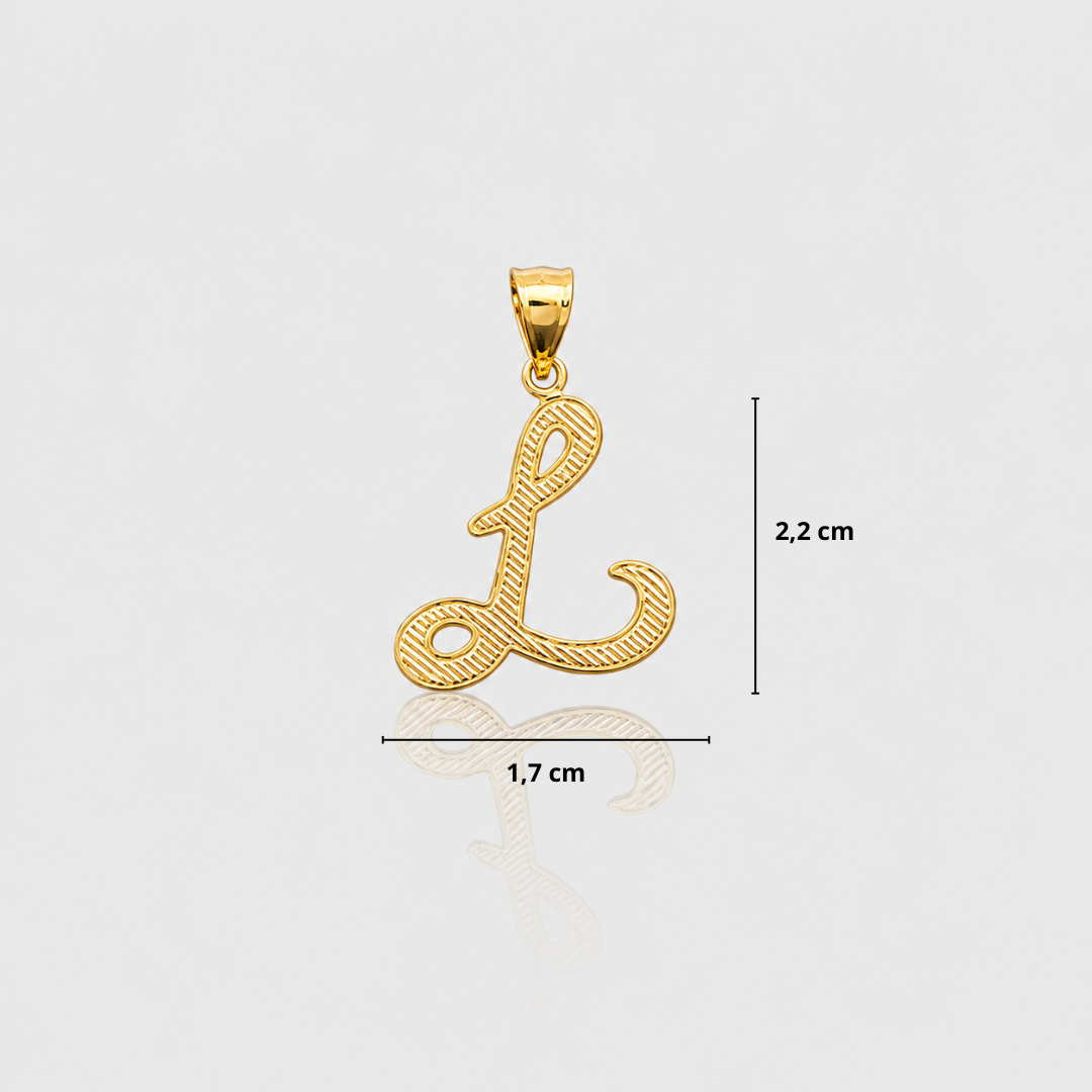 PINGENTE LETRA L VAZADA - BANHADO A OURO 18K