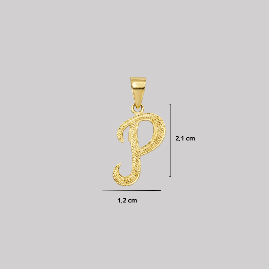 PINGENTE LETRA P VAZADA - BANHADO A OURO 18K