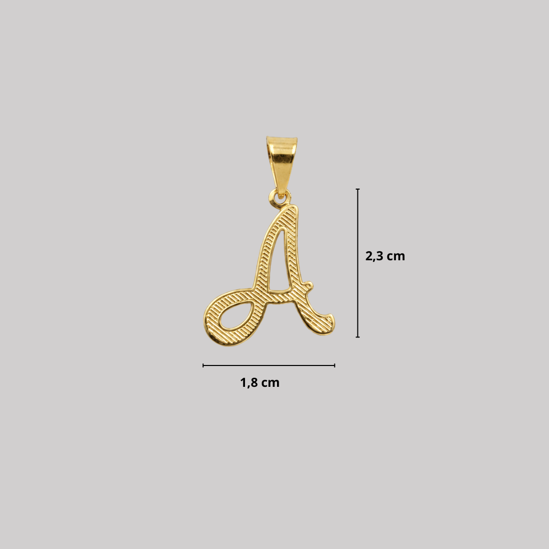 PINGENTE LETRA A VAZADA - BANHADO A OURO 18K